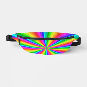 Rainbow Colour Burst Psychedelic   Fanny Pack
