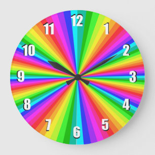 Rainbow Colour Burst Rainbow Wall Clock