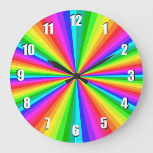 Rainbow Colour Burst Rainbow Wall Clock