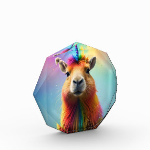 Rainbow Colour Capybara Unicorn, Photo Block