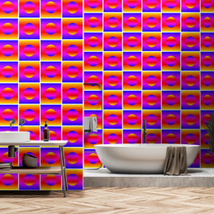 Rainbow Colour Check Neon Squares Dots Pattern Art Wallpaper