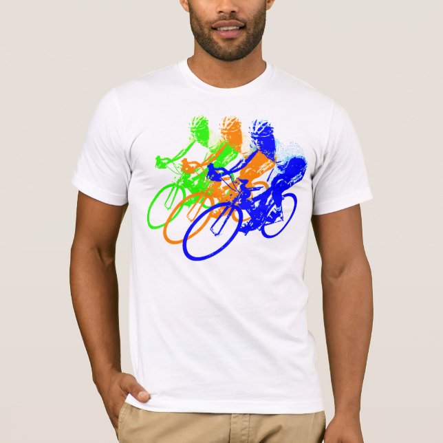 Rainbow Colour Cyclist T-Shirt (Front)