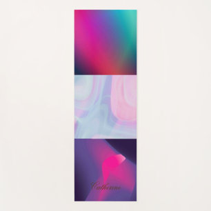 Rainbow Colour Eco Friendly Custom Name Yoga Mat