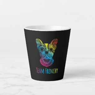 rainbow colour french bulldog gift latte mug