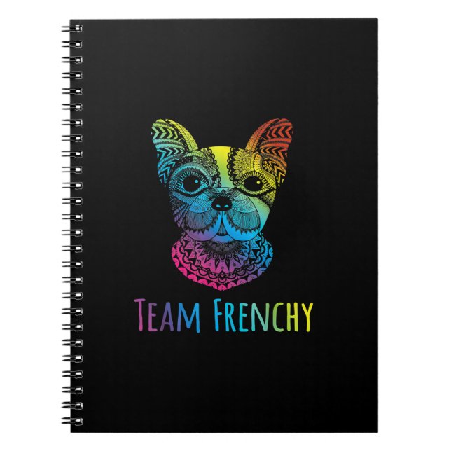 rainbow colour french bulldog gift notebook (Front)