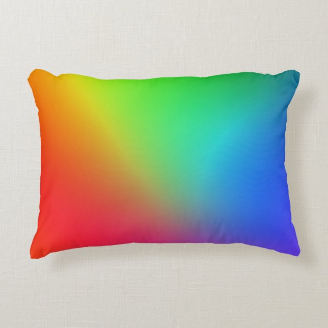 Rainbow Colour Gradient Accent Pillow (Front)
