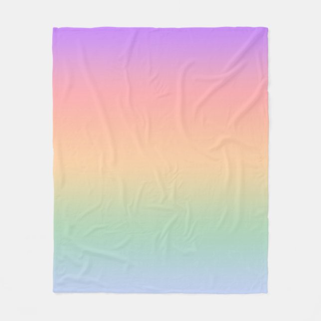 Rainbow colour gradient background fleece blanket (Front)