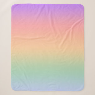 Rainbow colour gradient background sherpa blanket