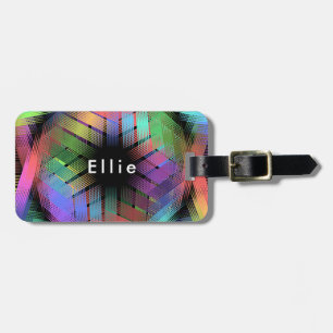 Rainbow colour light luggage tag