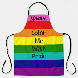 Rainbow colour me with pride Personalize   Apron