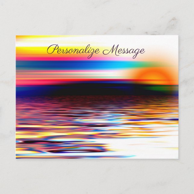 Rainbow Colour Ocean Sunrise Personalize Picture Postcard (Front)