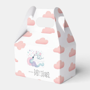 Rainbow Colour On Cloud 9 Elephant Baby Shower Favor Box