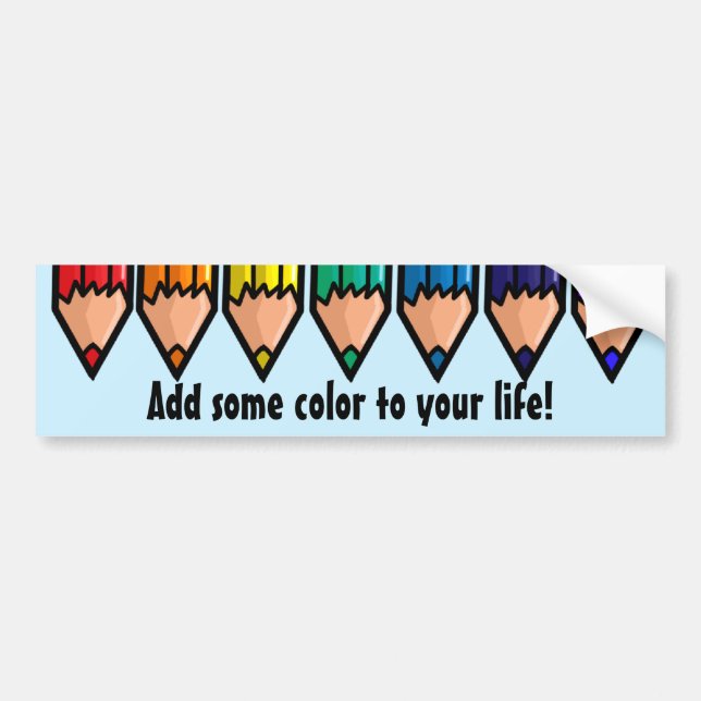 Rainbow colour pencils bumper sticker (Front)