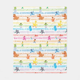 Rainbow Colour Sesame Pals Pattern Fleece Blanket