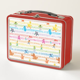 Rainbow Colour Sesame Pals Pattern Metal Lunch Box
