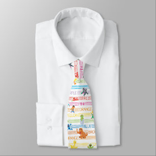 Rainbow Colour Sesame Pals Pattern Tie