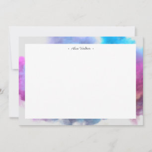 rainbow colour smoke effect monogram card