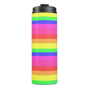 Rainbow Colour Spectrum Stripes Design Thermal Tumbler