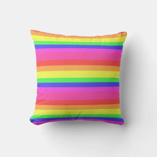 Rainbow Colour Spectrum Stripes Design Throw Pillow