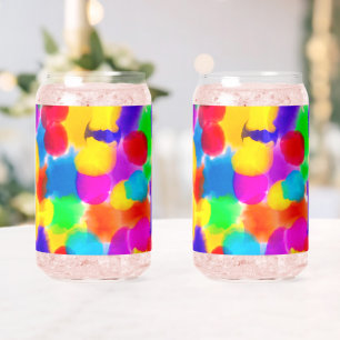 Rainbow Colour Splash Can Glass