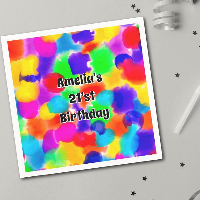 Rainbow Colour Splash Personalized  Napkin (Creator Uploaded)