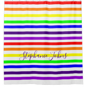 Rainbow Colour Stripes Monograms Name Custom 2024