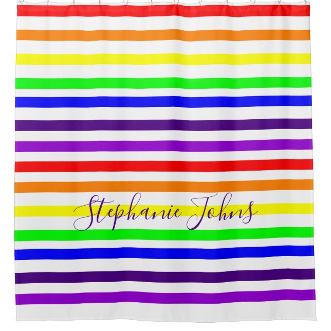 Rainbow Colour Stripes Monograms Name Custom 2024 (Front)