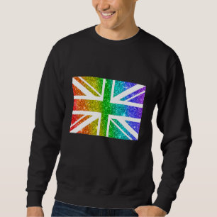 Rainbow Colour Uk Patriotic United Kingdom Flag Un Sweatshirt