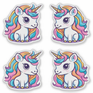 Rainbow Colour Unicorn Custom-Cut Vinyl Sticker