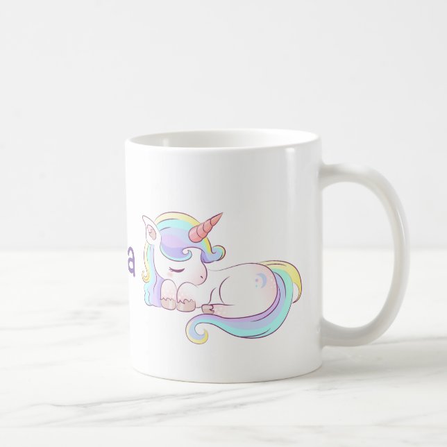 Rainbow colour Unicorn  girl  Coffee Mug (Right)