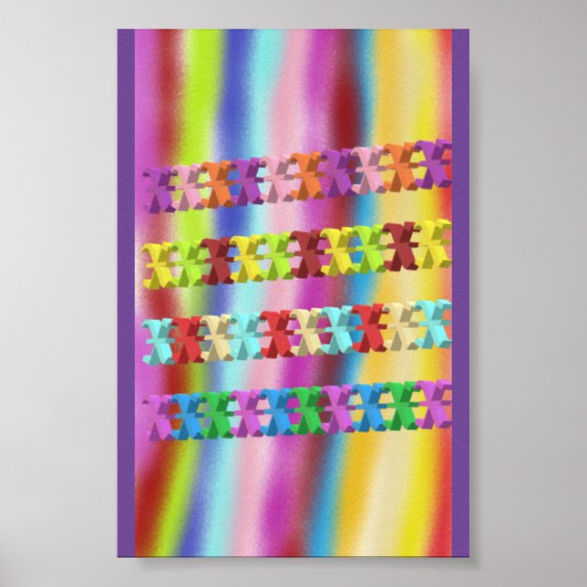 rainbow coloured all over candy sweet bright poster (Front)