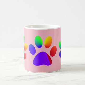 Rainbow Coloured Animal Paws Coffee Mug