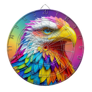 Rainbow Coloured Bald Eagle-65456 Dartboard