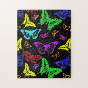 Rainbow Coloured Butterflies Flying Jigsaw Puzzle