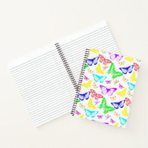 Rainbow Coloured Butterflies Flying Notebook