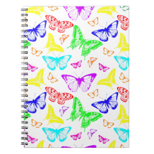 Rainbow Coloured Butterflies Flying Notebook