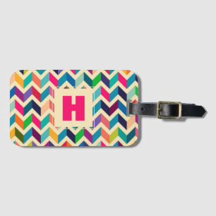 Rainbow-coloured Chevron   Luggage Tag