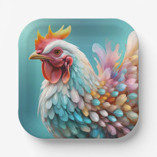 Rainbow Coloured Chicken, Paper Plate