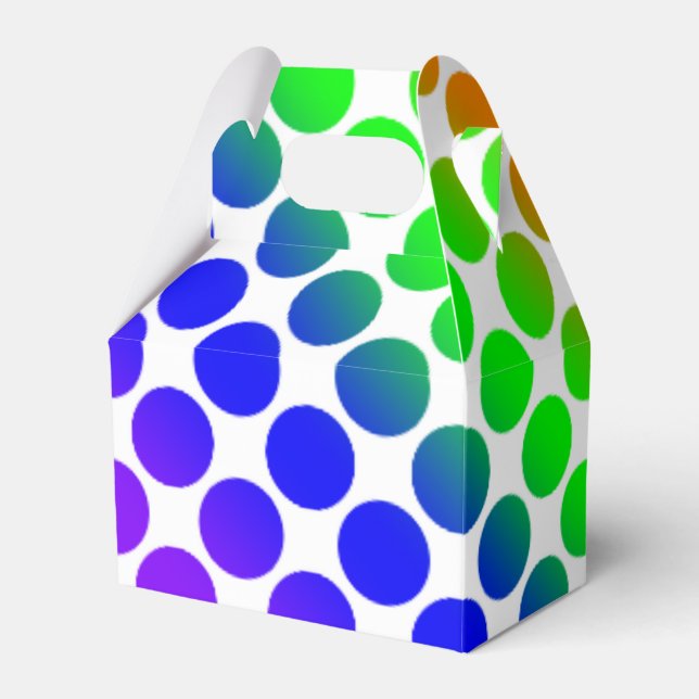 Rainbow Coloured Circle Pattern Favor Box (Front Side)