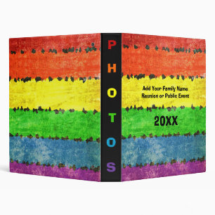 Rainbow Coloured Crayon Drawing Style Photo Album Binder