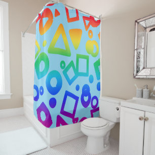 Rainbow coloured cubics light blue