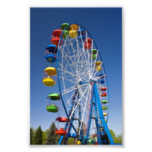 Rainbow Coloured Ferris Wheel Photo Print