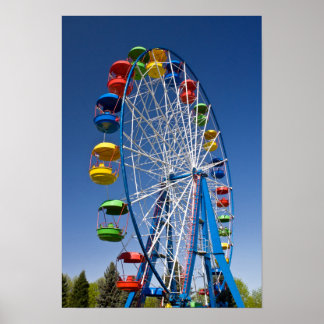Rainbow Coloured Ferris Wheel Poster