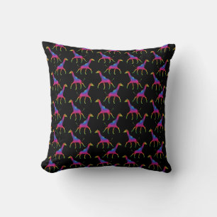 Rainbow Coloured Giraffe Throw Pillow