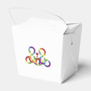 Rainbow, coloured hands favor box