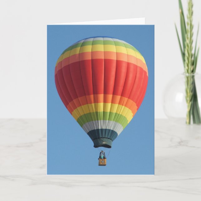 Rainbow coloured Hot air balloon Card (Front)