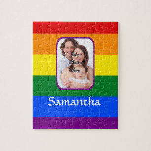 Rainbow coloured jigsaw puzzle