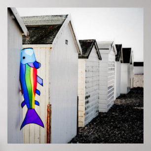 Rainbow Coloured Kite Poster