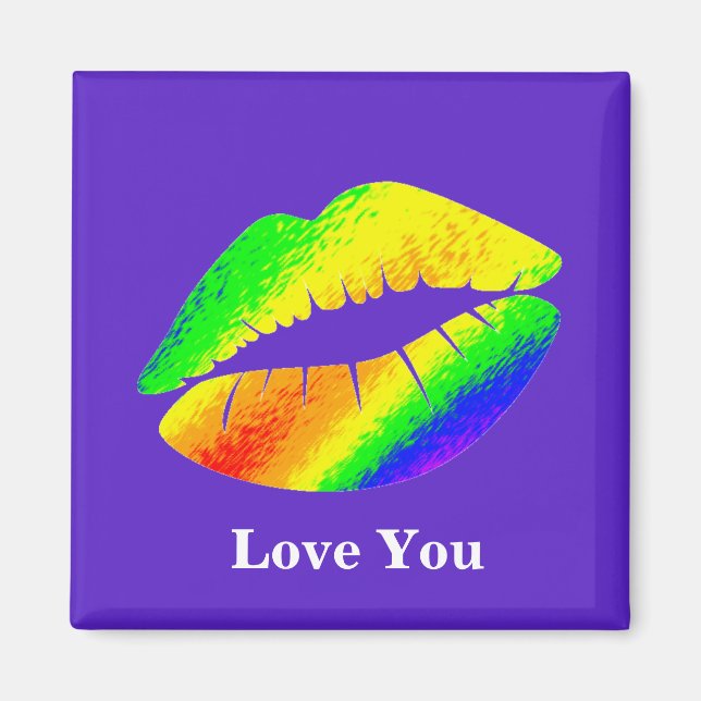 Rainbow Coloured Lips Magnet (Front)