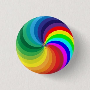 Rainbow Coloured Mandala-46556 1 Inch Round Button